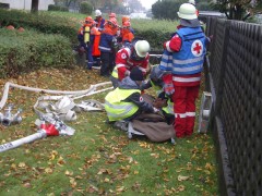 Übernahme der Patienten von der Feuerwehr